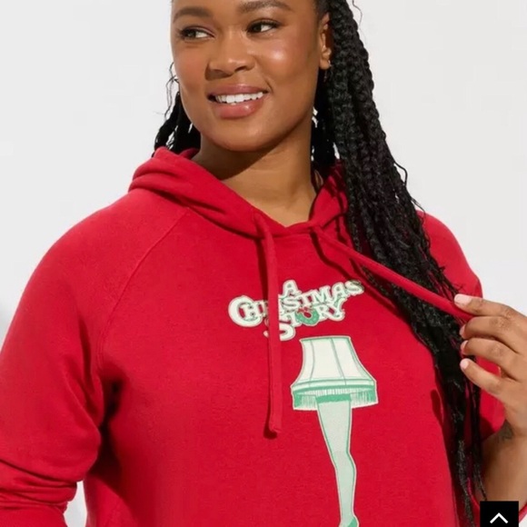 torrid Tops - Torrid 00/Medium Christmas Story Red Graphic Hoodie with Leg Lamp Design NWT
